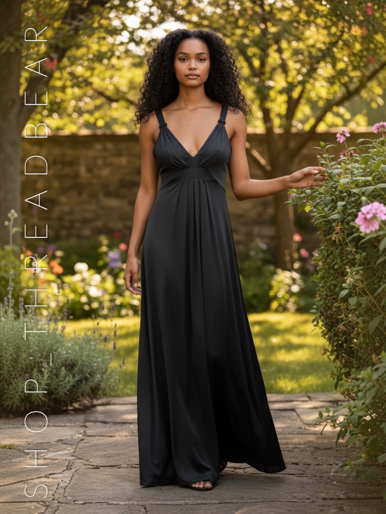 Euc [Elie Tahari] Slinky Sleeveless Black Empire Waist A-Line Maxi Dress | Small